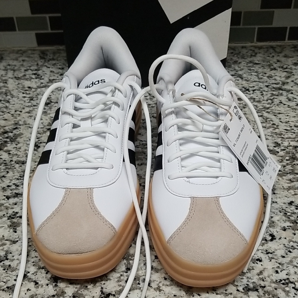 ADIDAS VL COURT BOLD, WHITE, size 9 womens
